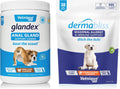 Glandex Anal Gland Support Chews 120ct Pork Liver and Dermabliss Allergy Chews 30ct Hickory Salmon Dog Vitamins and Supplements, Dog Allergy Chews, Dog Allergies Treatments Bundle