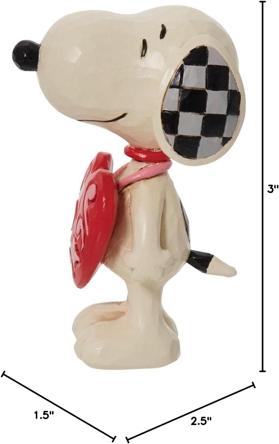 Snoopy Wearing Heart Sign Figurine by Jim Shore, 3 inches M466