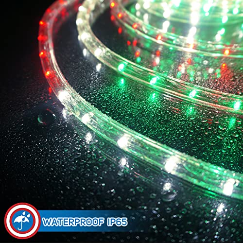 Russell Decor LED Rope Lights Red White Blue 30ft with Remote Control C9460