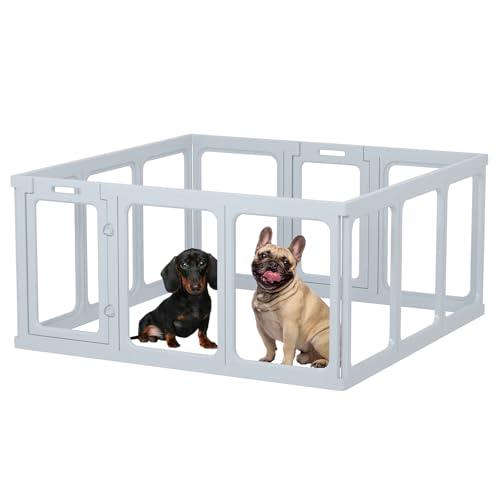 Clear Acrylic Dog Playpen 24" H Indoor Pet Fence for Puppy Small Dog Rabbit Cat R696