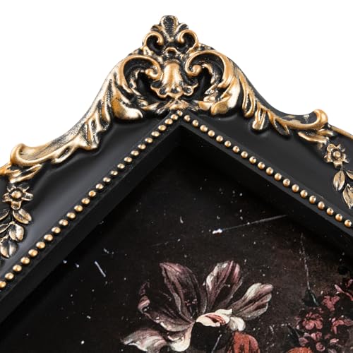 Black Vintage Picture Frame with Mat for 5x7 or 8x10 Photos E9622