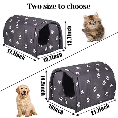 Fhiny Stray Cats Shelter Waterproof Outdoor Cat House Foldable Warm Pet Cave for Winter Black F12955