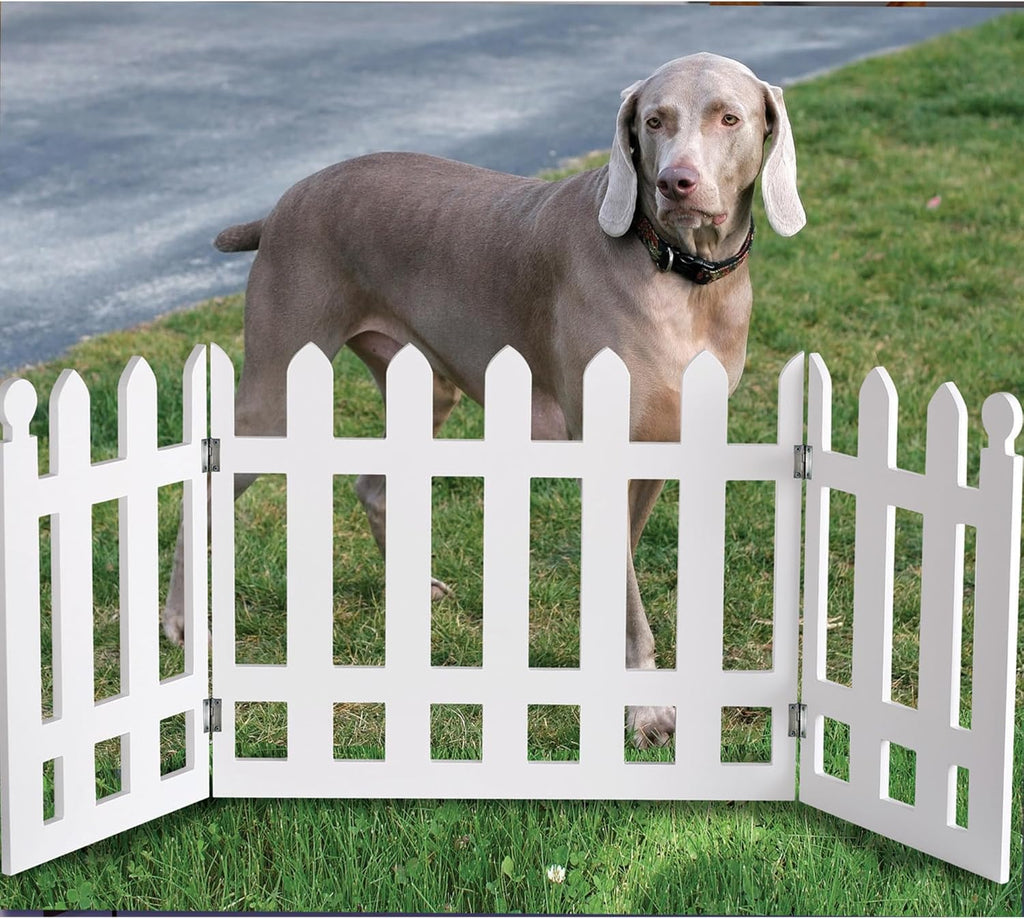 Etna White Picket Fence Folding Pet Gate F81098