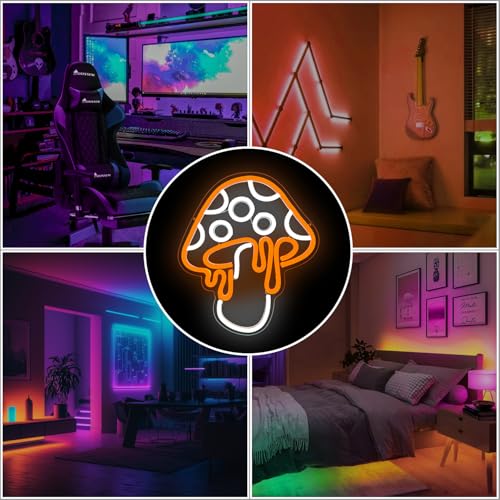 Mushroom Neon Sign Dimmable LED Night Light Wall Art for Bedroom Decor O27662