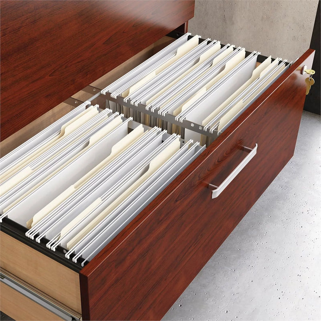 Pemberly Row Lateral Filing Cabinet, Engineered Wood, Classic Cherry K7659