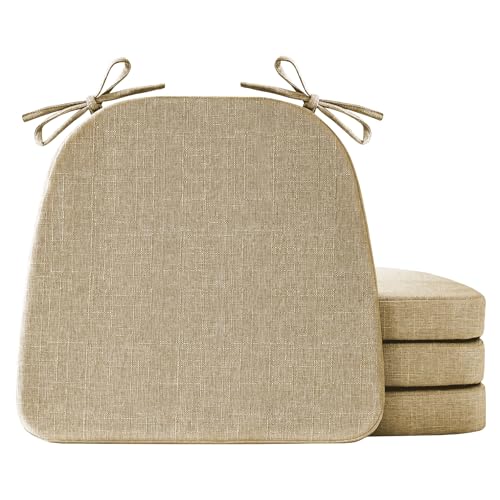 Chair Cushions for Dining Chairs Set of 4, Non Slip with Ties, Black H39445