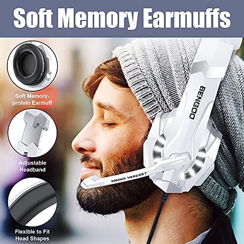 BENGOO G9000 Stereo Gaming Headset for PS4 PC Xbox One PS5, Noise Cancelling Over Ear with Mic U80966