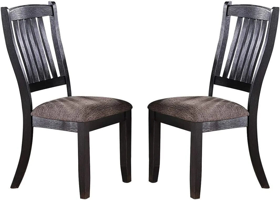 Modern Set of 6 Fabric Upholstered Dining Chairs Dark Coffee P715288
