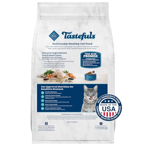 Blue Buffalo Tastefuls Natural Dry Cat Food, Chicken & Brown Rice, 15-lb Bag O950507