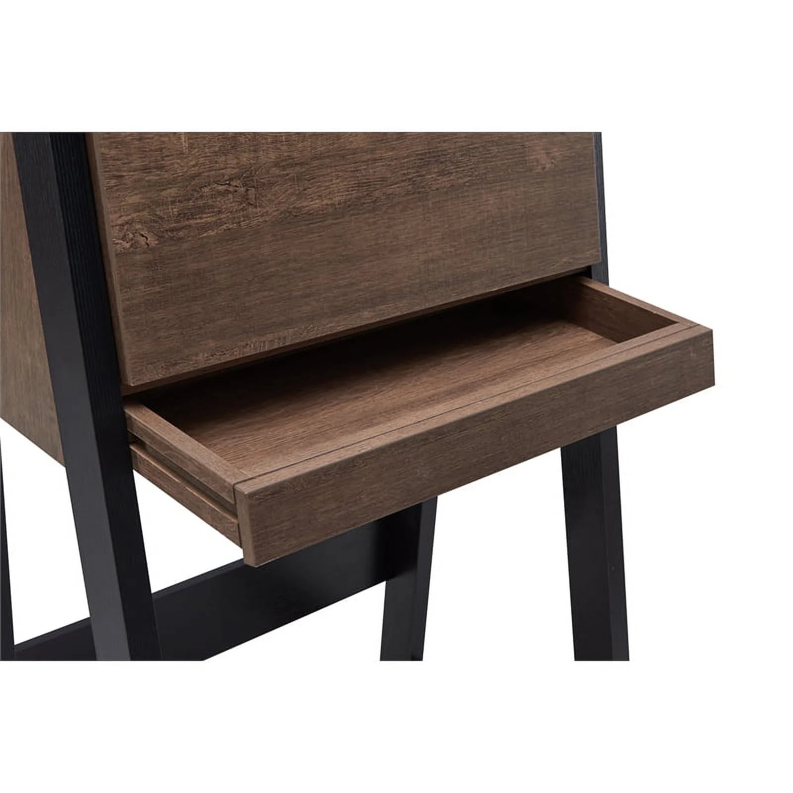 Urbanpro Modern Wood Secretary Desk Walnut Oak Brown/Black P61080