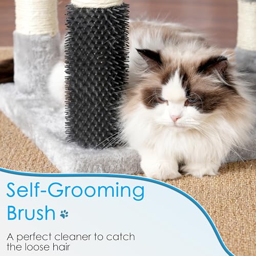Hey-brother Cat Tree 74 inches Multi-Level XL Cat Tower for Indoor Cats, Light Gray X944591