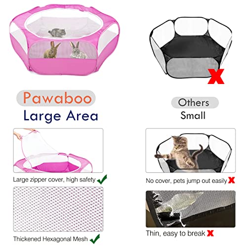 Pawaboo Small Animals Playpen, Waterproof Pet Cage Tent with Zippered Cover, Portable Outdoor Yard Fence, Green C9530