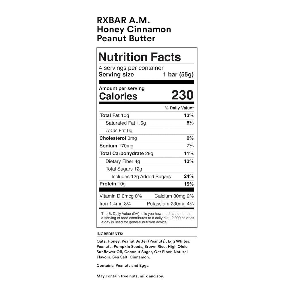 RXBAR A.M. Protein Bars Variety Pack, Gluten Free, 22.8oz (12 Bars) O461150