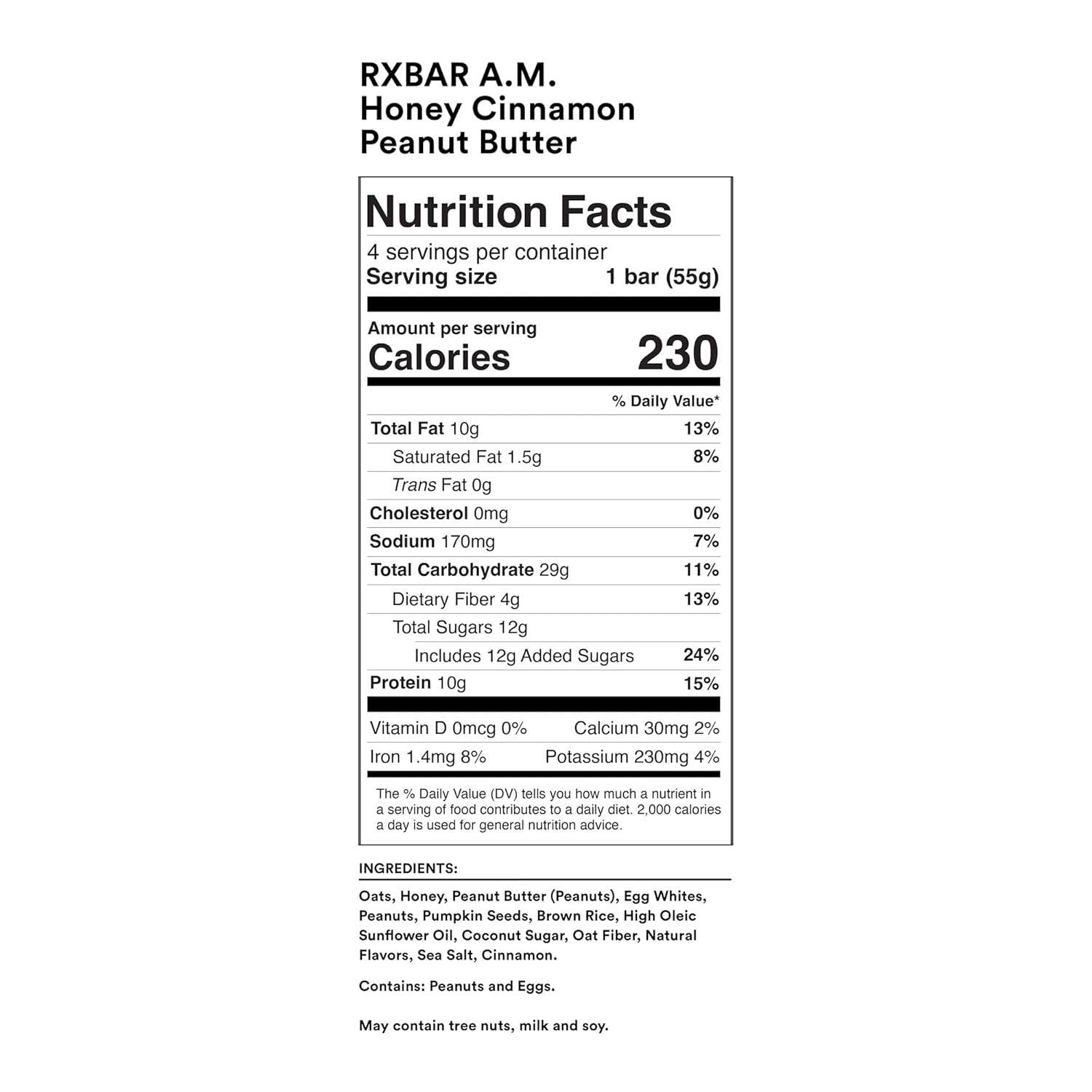 RXBAR A.M. Protein Bars Variety Pack, Gluten Free, 22.8oz (12 Bars) O461150