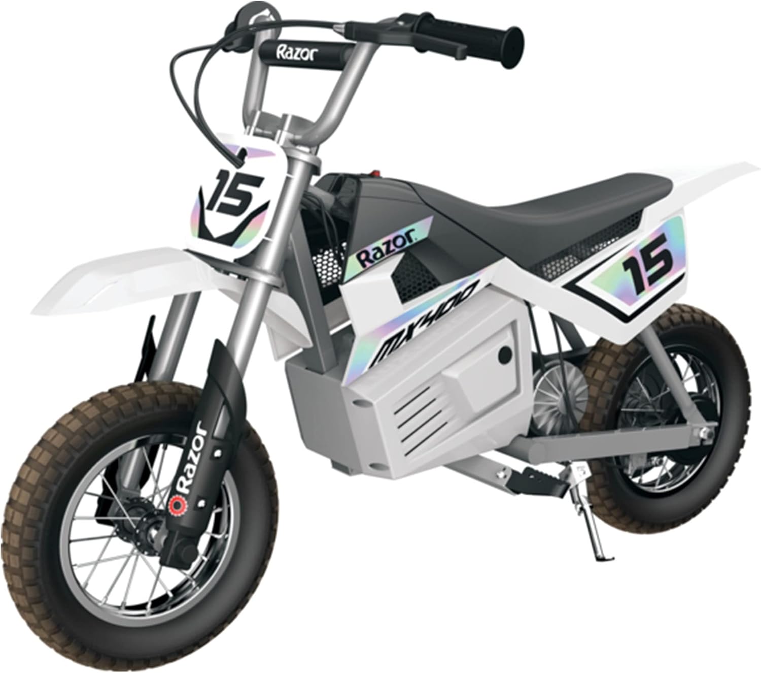 Razor MX400 Dirt Rocket 24V Electric Toy Motocross Bike, White, 2 Pack A989827
