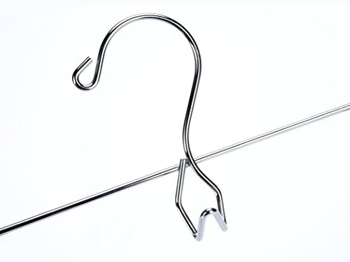6 Pack Heavy Duty Metal Pants Hangers with Adjustable Clips, Chrome Z637372