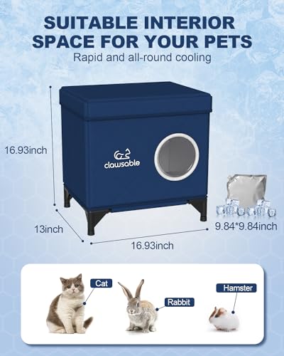 Cooling Cat House for Outdoor Cats, Waterproof Elevated Insulated Shelter K4934