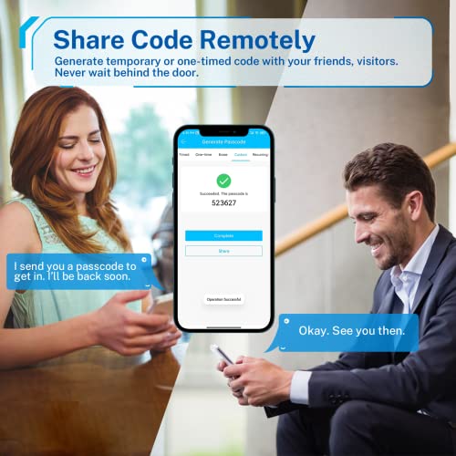 Kucacci Keypad Smart Door Lock with Handle, WiFi, Silver D1443