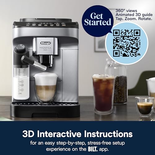 De'Longhi Magnifica Evo Automatic Espresso & Coffee Machine with Milk Frother, Silver Z699