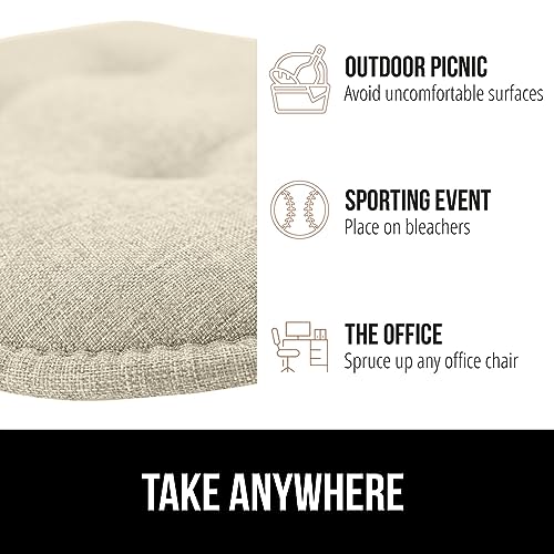 GORILLA GRIP Slip Resistant Chair Cushions, Memory Foam, Set of 2, Beige W525