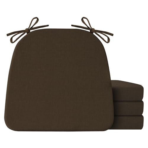 Chair Cushions for Dining Chairs Set of 4, Non Slip with Ties, Black H39445