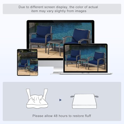 Favoyard Patio Chair Cushions 19 x 19 x 3 Inch Waterproof Outdoor Set of 2, Beige Q67095