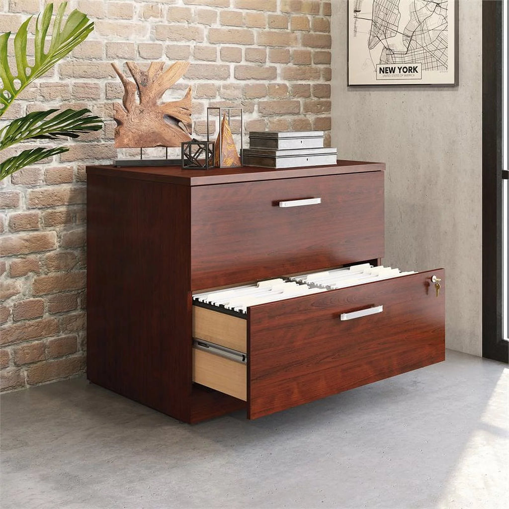 Pemberly Row Lateral Filing Cabinet, Engineered Wood, Classic Cherry K7659