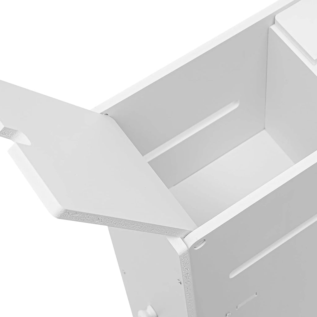 Slim Bathroom Storage Cabinet with Toilet Roll Holder on Wheels H204