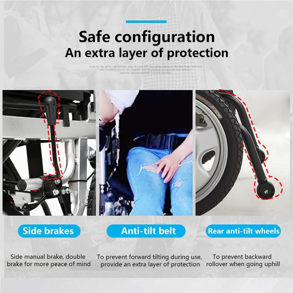 Foldable Electric Wheelchair for Adults with Detachable Battery K889