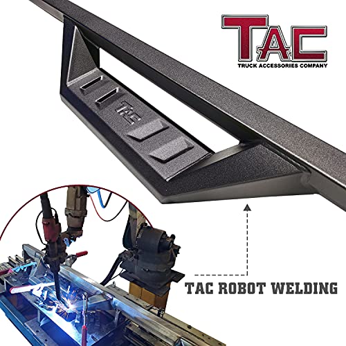 TAC Sidewinder Running Boards for 2022-2024 Toyota Tundra CrewMax, 4" Drop Black Side Steps M634