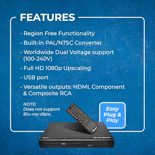 OREI Region Free HDMI DVD Player 1080P Multi Zone with USB Input P3052