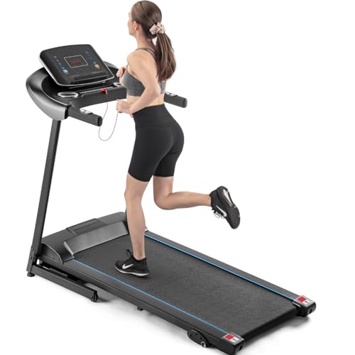 Folding Treadmill with Incline, 330 LBS Weight Treadmills for Home Gyms, 3.5HP Electric Running Walking Jogging Machine w/Bluetooth APP Easy Installation Space Saving Treadmill