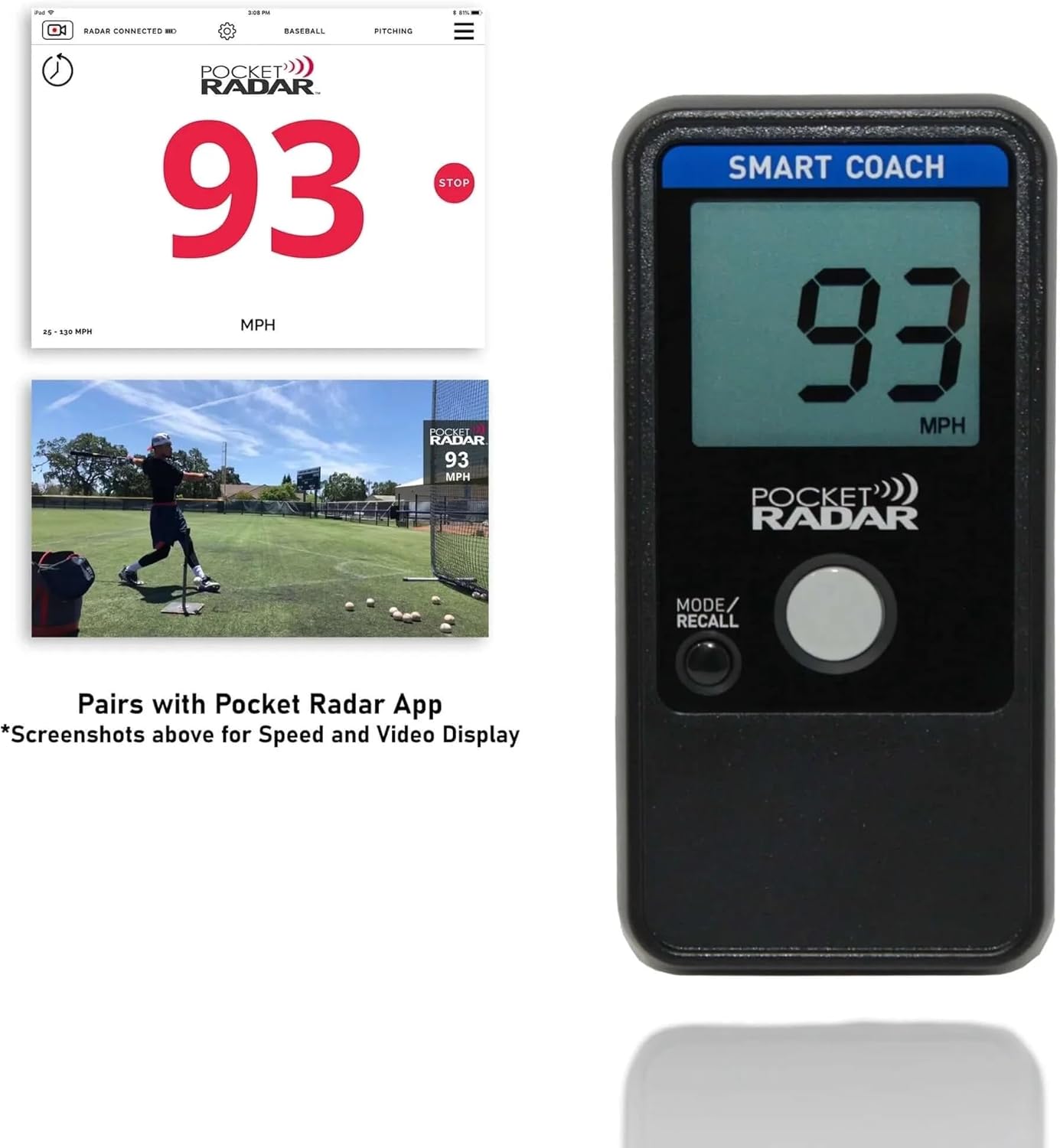 Pocket Radar Baseball Radar Gun Smart Coach X673777
