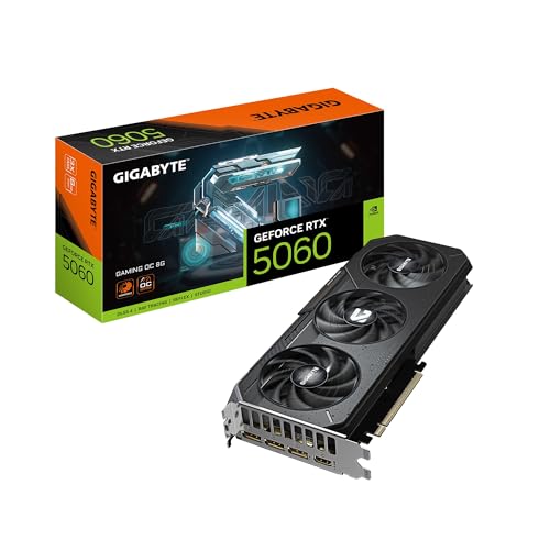 GIGABYTE GeForce RTX 5060 Gaming OC 8G Graphics Card, 8GB GDDR7, WINDFORCE Cooling M838