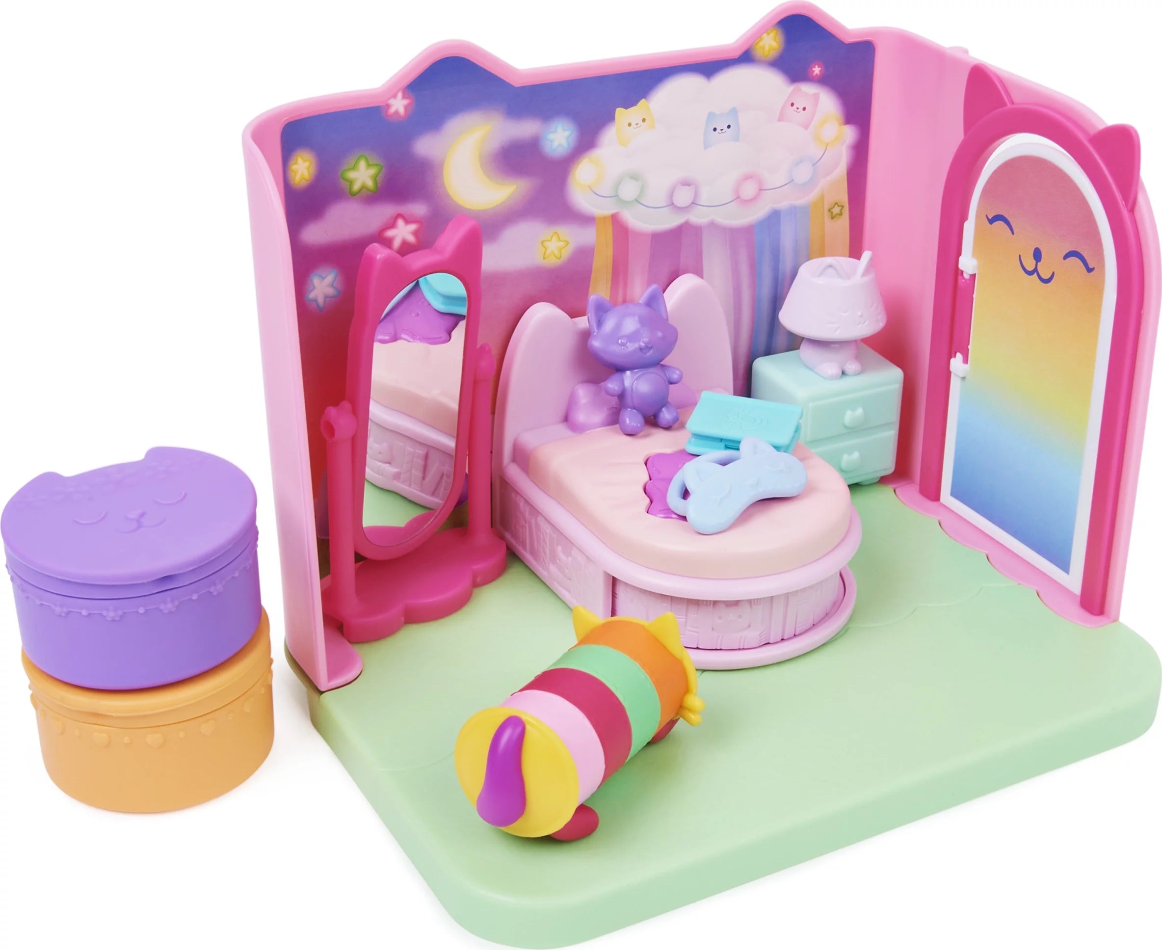 Gabby’s Dollhouse Sweet Dreams Bedroom with Pillow Cat Figure, Kids Toys for Ages 3 and up D8061