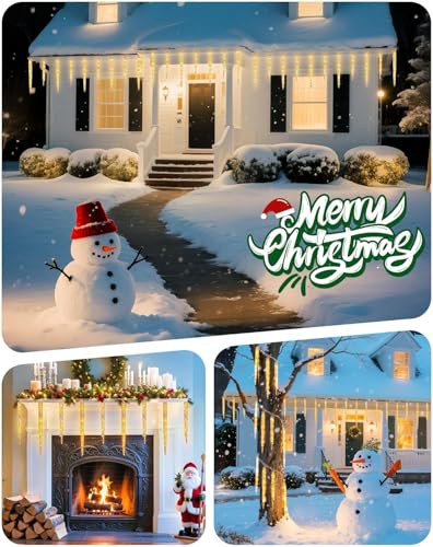 Icicle Lights for Outside with Remote, 30ft 150 LED, Cool White X82678