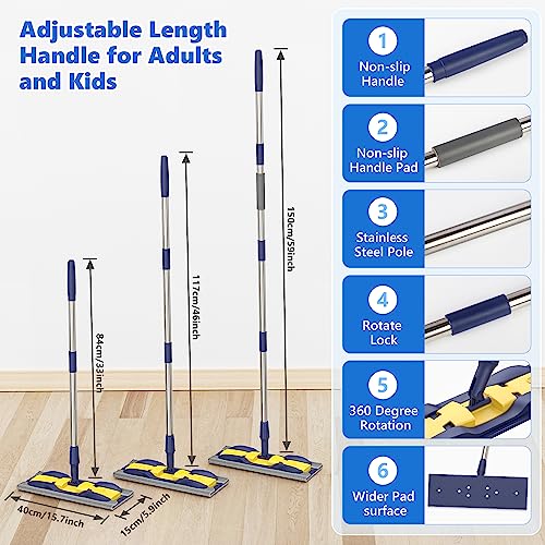 MEXERRIS Microfiber Flat Mop for Hardwood Floors with 4 Mop Pads T91779
