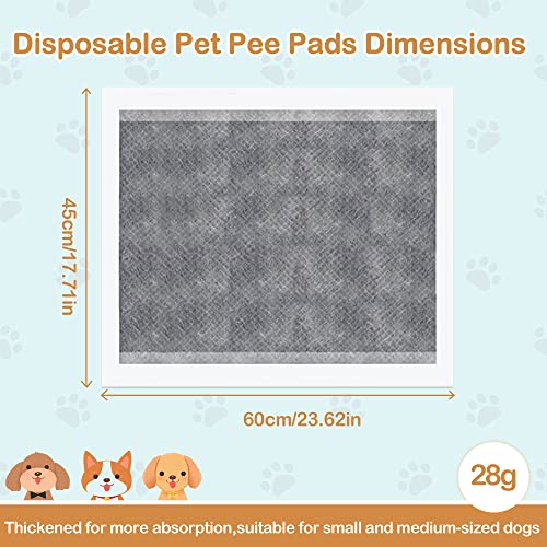 Black Charcoal Dog Puppy Pads 17.7" x 23.6" Quick-Dry, 10 Count H4419