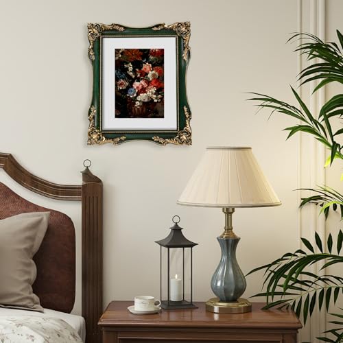 Black Vintage Picture Frame with Mat for 5x7 or 8x10 Photos E9622