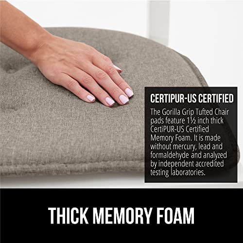 GORILLA GRIP Slip Resistant Chair Cushions, Memory Foam, Set of 2, Beige W525