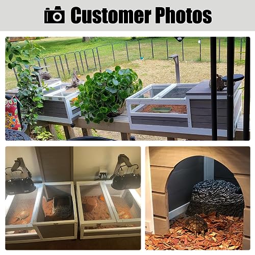 Tortoise Habitat on Wheels Large Wooden Indoor Outdoor Reptile Cage with Tray 39" W U23719