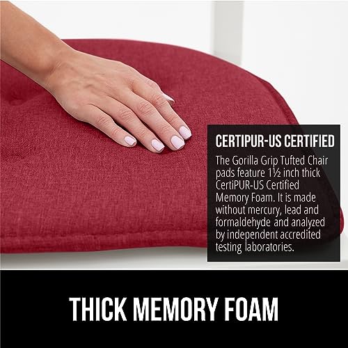GORILLA GRIP Slip Resistant Chair Cushions, Memory Foam, Set of 2, Beige W525