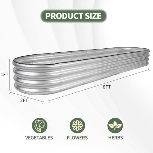 1MORE Galvanized Raised Garden Bed 4x2x1.4ft Metal Planter Box Outdoor D509