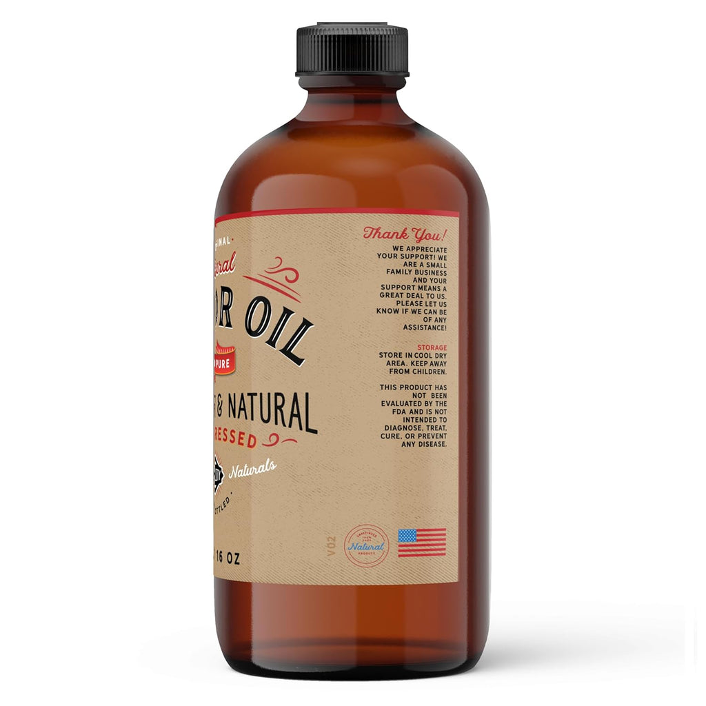 Castor Oil 100% Pure Cold Pressed Hexane Free Glass Bottle R247747