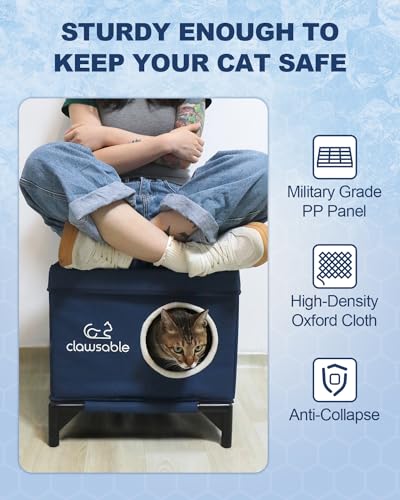 Cooling Cat House for Outdoor Cats, Waterproof Elevated Insulated Shelter K4934
