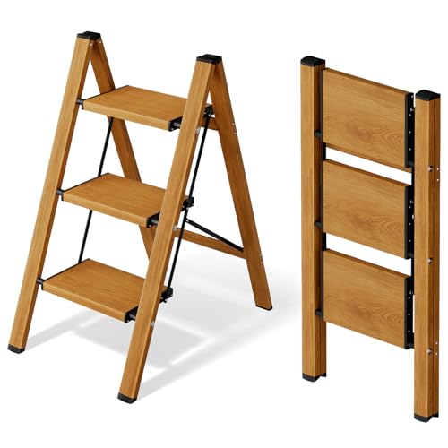 2 Step Lightweight Aluminum Folding Ladder with Anti-Slip Pedals, 330 lbs Capacity D5199