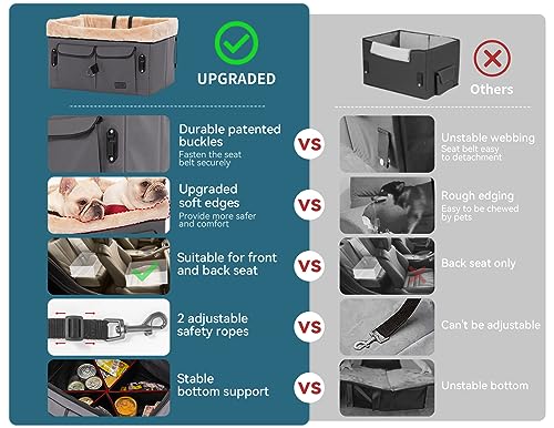 Petsfit Dog Booster Seat, Washable Pet Car Seat with Carrying Case, Small Tan J989972