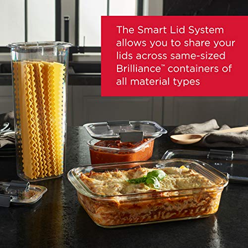 Rubbermaid Brilliance Glass Storage 8-Cup Food Container with Lid, 2-Piece Set R328