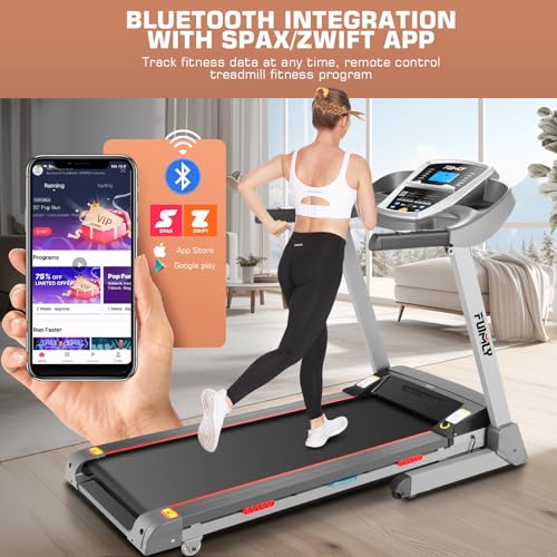FUNMILY Foldable Treadmill with Auto Incline, 300 lbs Capacity J913908
