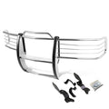 Compatible with Chevy Silverado 1500-3500 HD Front Bumper Protector Brush Grille Guard (Chrome)